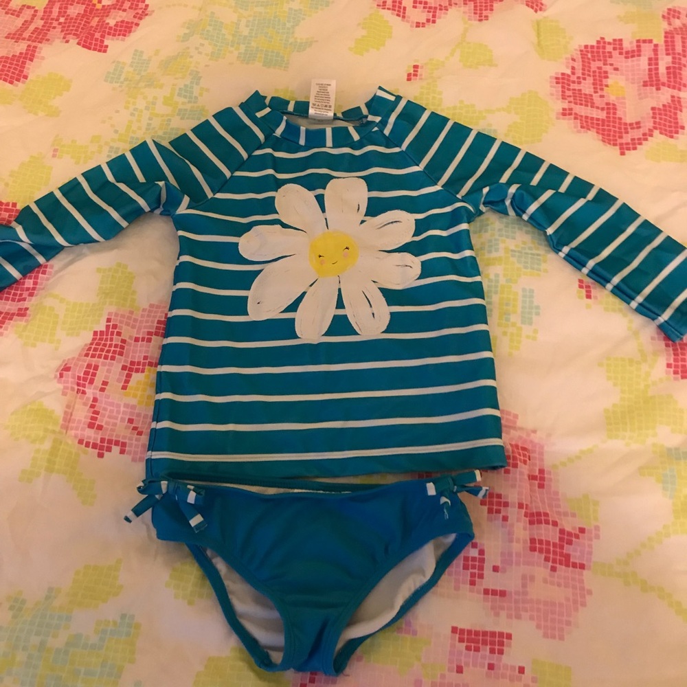 Rash-guard girls bathing suit